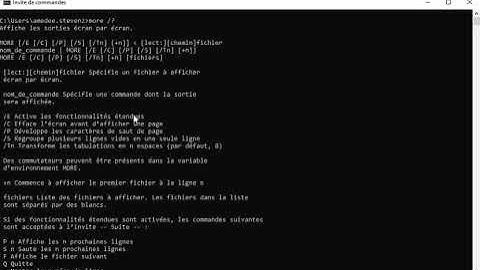 Commande CMD   Lettre M MORE