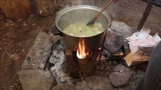 Sagamité -soupe-repas des 3 sœurs- sur bûche suédoise