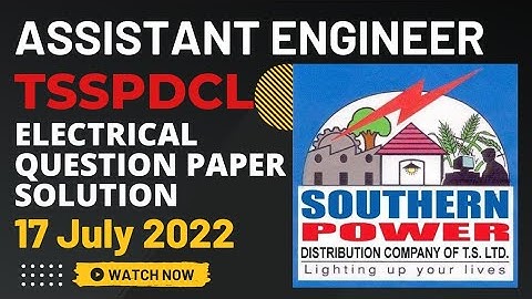 TSSPDCL AE Electrical Question Paper Solution 17July 2022 | #mahatransco_ae #mpscelectrical #tsspdcl