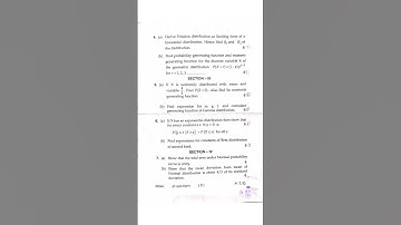 MDU B.Sc Maths(hons) 2021 Probability Distribution Question paper #mdu #pyqp Pdf link in comment box