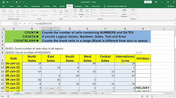 91 - #COUNT #COUNTA #COUNTBLANK Function