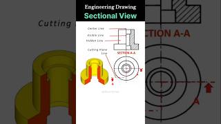 Sectional View of a Flange #engineeringdrawing #sectional #shorts