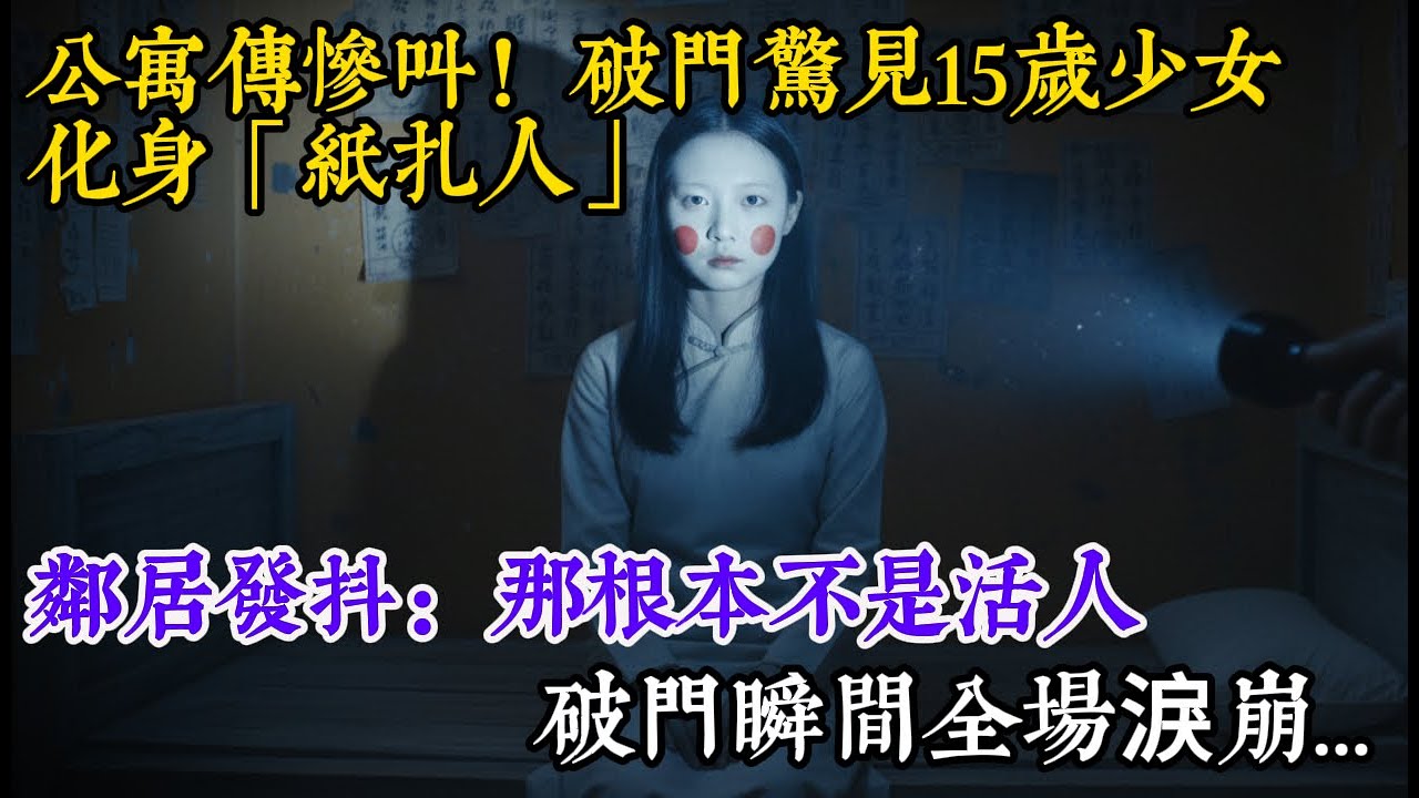 公寓传惨叫！破门惊见15岁少女化身「纸扎人」？满屋符咒镇压，邻居发抖：那根本不是活人……#情感#悬疑#民间#故事#恐怖#猎奇#反转#人性
