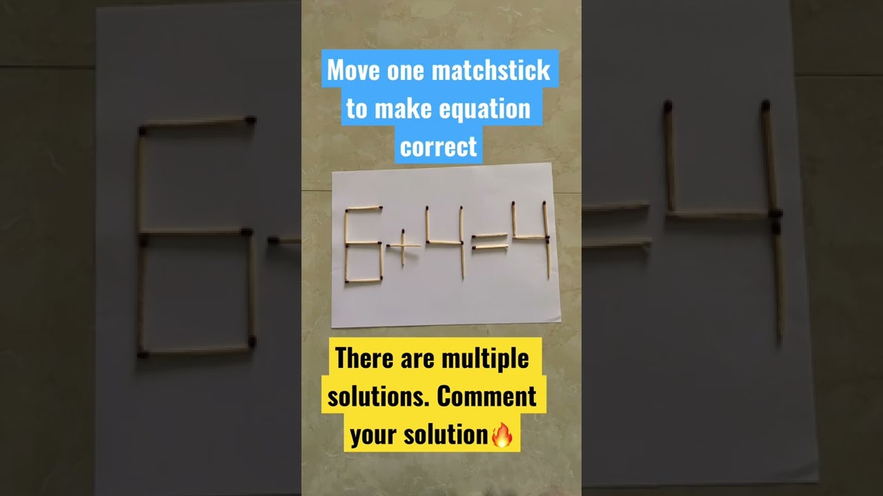Matchstick Viral Puzzle 6 4 Shorts