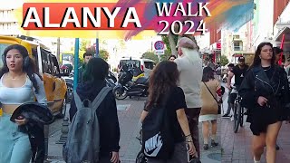 alanya street walking tour 2024 / alanya antalya turkey treval turkey holiday 4k