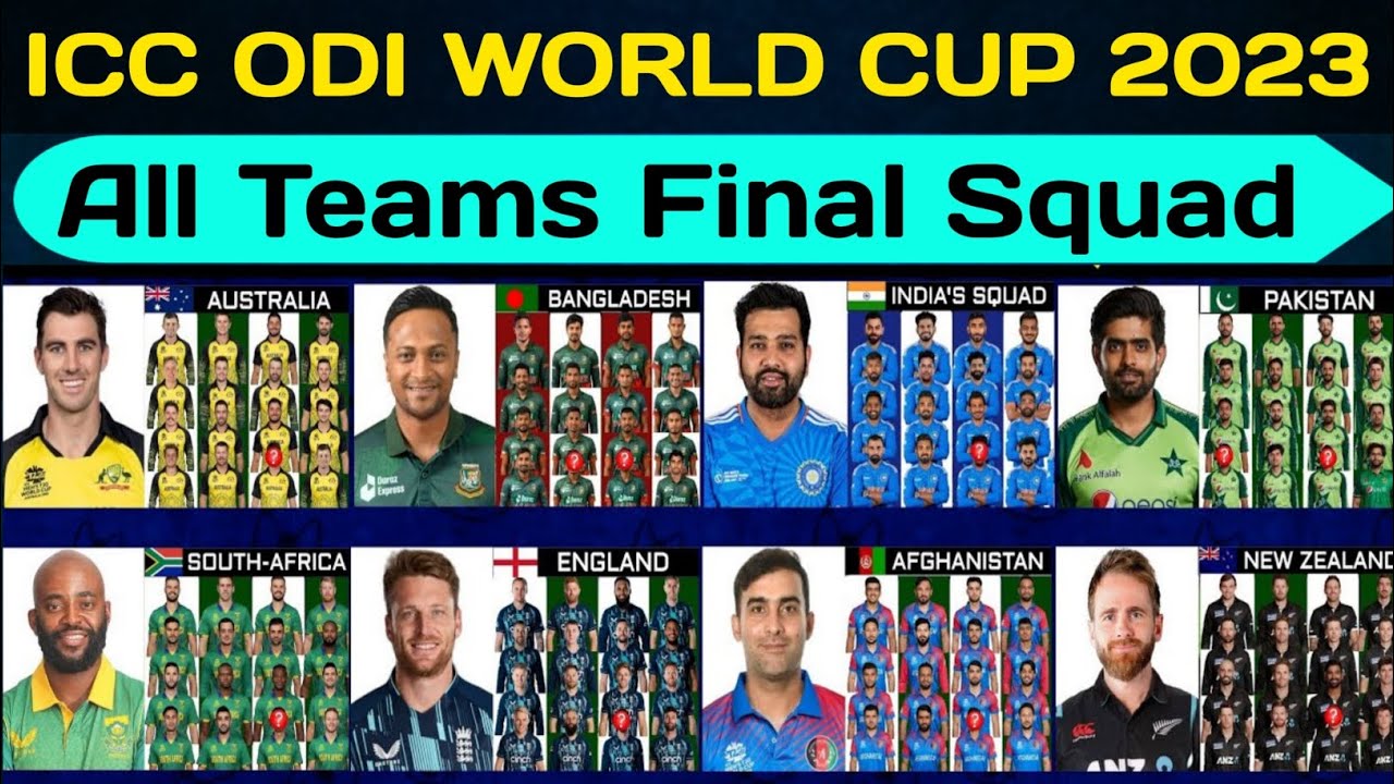 Icc Cricket World Cup 2023 | All Teams Final Squad | All Teams Squad ...