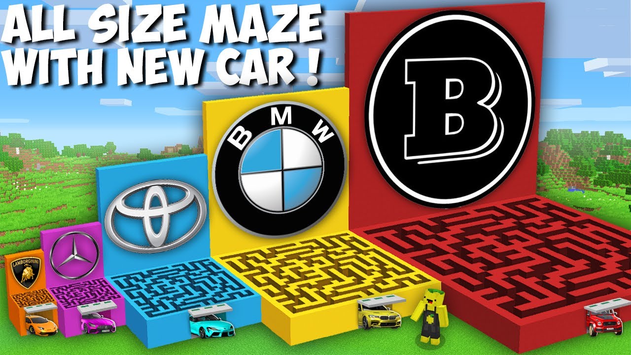 Which CAR BRANDS MAZE with NEW CAR to CHOOSE in Minecraft  SECRET PASSAGE WITH SUPER CARS !