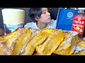 ASMR晴れパンでフレンチトースト分厚くカットしてバニラアイスと一緒に食べたら最高だ [Mukbang/Eating Sounds]モッパン