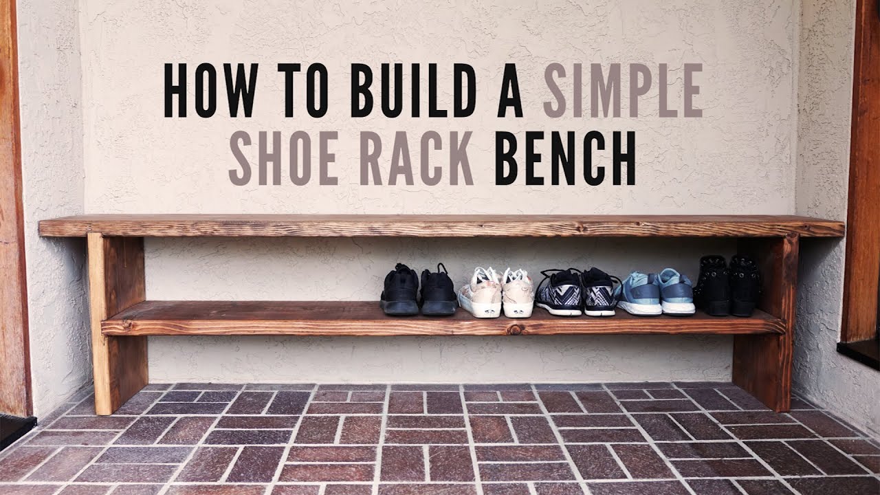 Handmade Wooden Rustic Shoe Rack / Boot Storage Bench With Storage