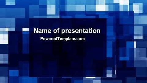 Blue Cubical Theme PowerPoint Template by PoweredTemplate.com