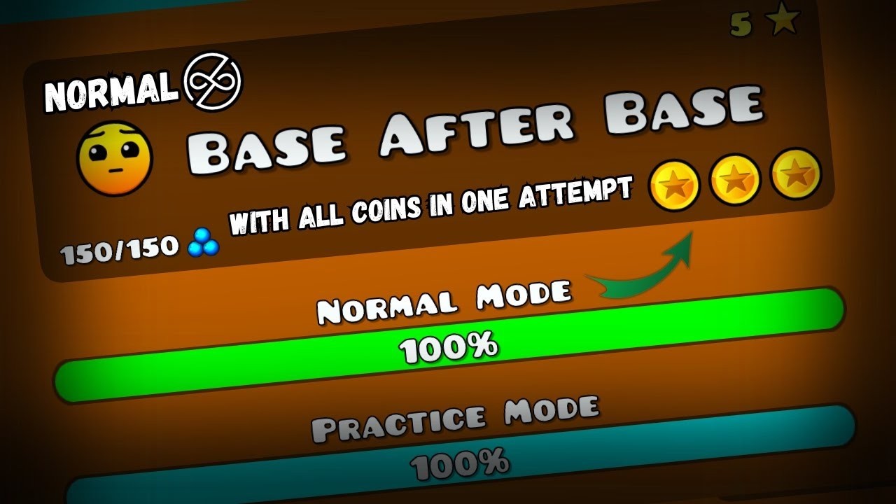 Geometry Dash Level 5: 3 Gold Coins Collected in First Attempt! 🎉 - YouTube
