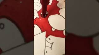 Drawing the YouTube logo with posca markers and doodle inside! #shorts
