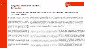 LanguageCert International ESOL Exploring C2 (Mastery) Reading