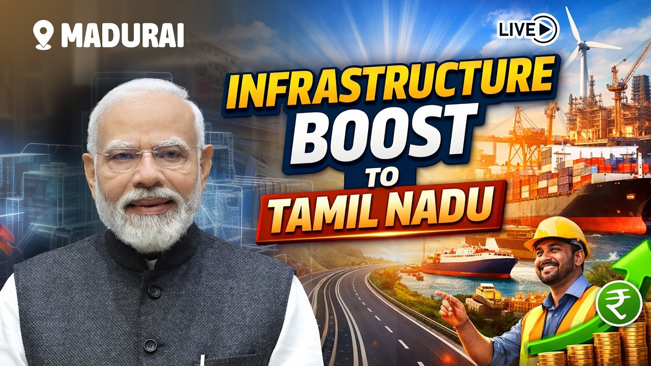 Watch LIVE: PM Modi Inaugurates & Launches Development Projects in Madurai, Tamil Nadu