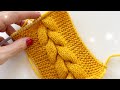 Şişle Saçörgü Burgu Modeli ( Bandana) / HowtoKnit 3D Cable