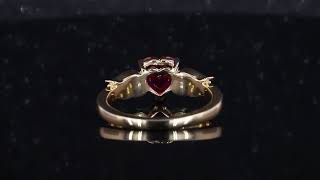 6.5*6.5mm Heart Cut Lab Ruby Ring