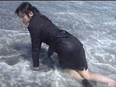 Japanese WETLOOK movie in the sea.( DVD's sample movie )