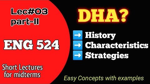 Eng524|Lecture 03 Part -II DHA History, Characteristics, Strategies|@studywithawan