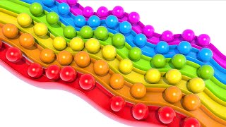 Marble race Rainbow stairs Cinema 4D Simulations Blender rigid body