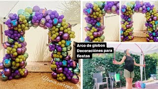 ARCO DE GLOBOS/ IDEAS PARA FIESTAS EN CASA/ARCO DE GLOBOS PASO A PASO TEMÁTICA ESCUELA DE MONSTRUOS