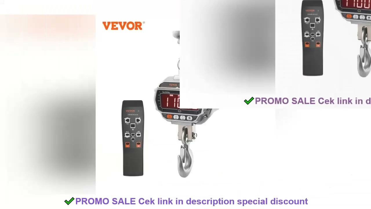 VEVOR 1000/3000/5000 kg Digital Crane Scale Industrial Heavy Duty Hanging Scale with Remote Control
