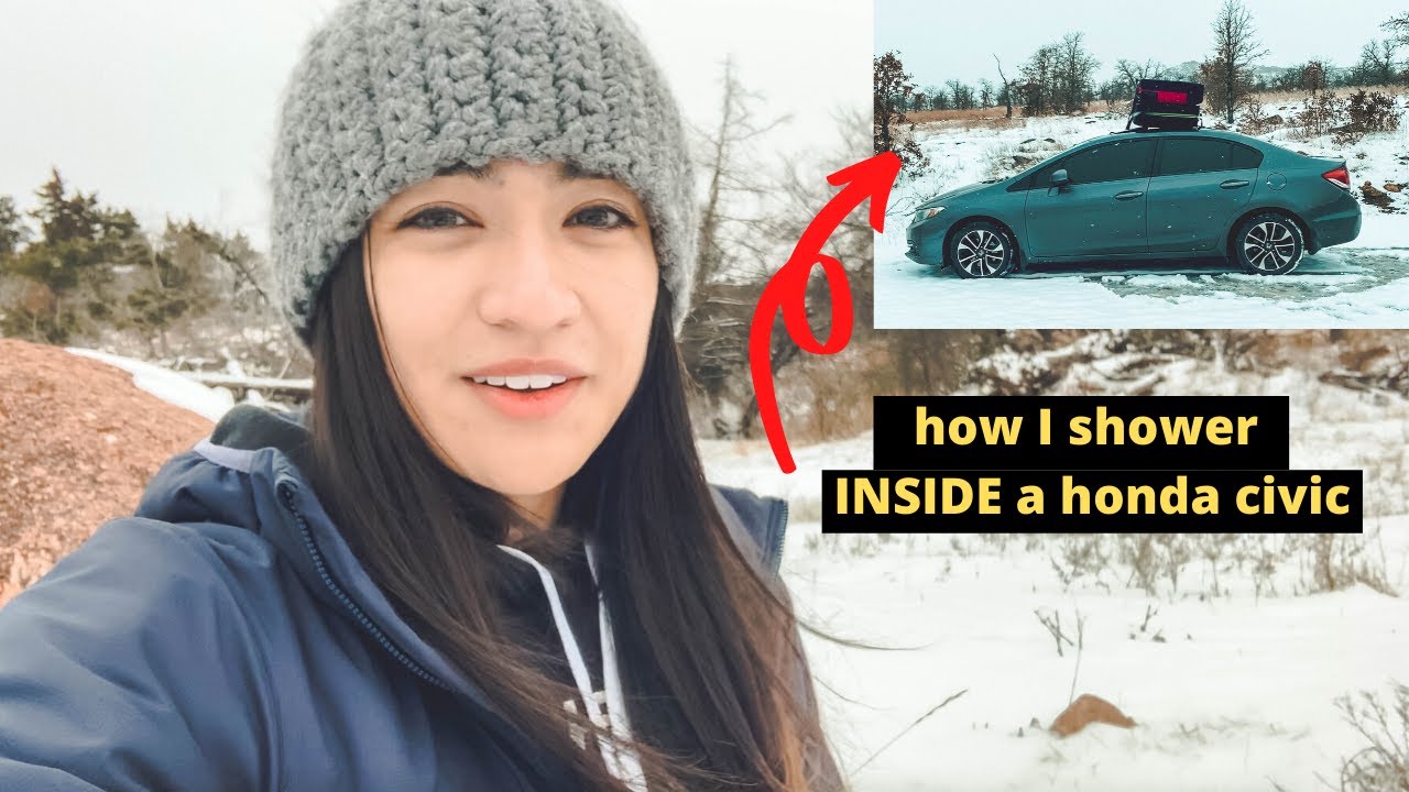 Living in a car How I shower INSIDE a Honda Civic 🚗 YouTube