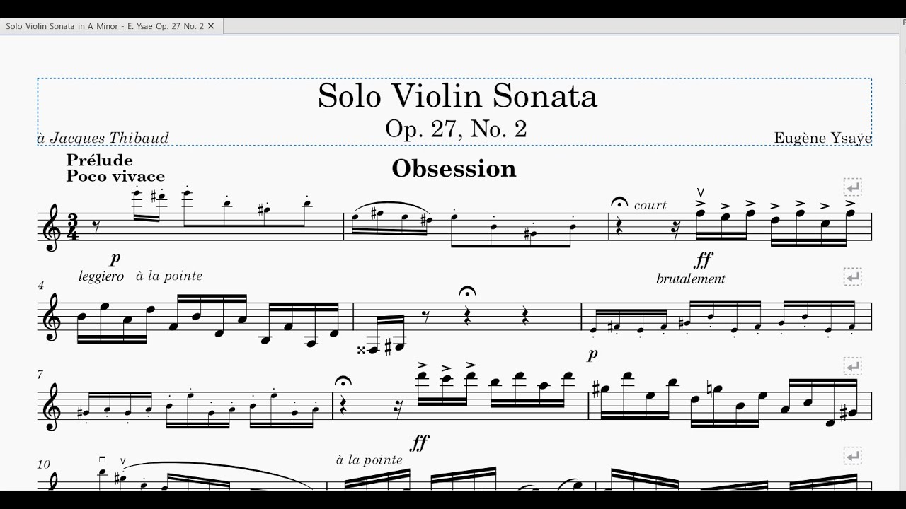 Eugene Ysaÿe, Violin Sonata No. 2, Op. 27 - YouTube
