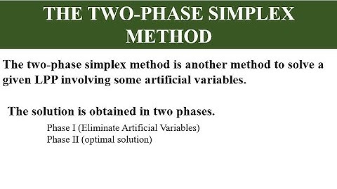 Two Phase Method : Introduction #twophase