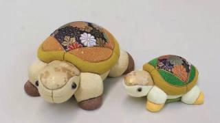 [人形の田辺]　木目込人形の作り方（かめの親子編）