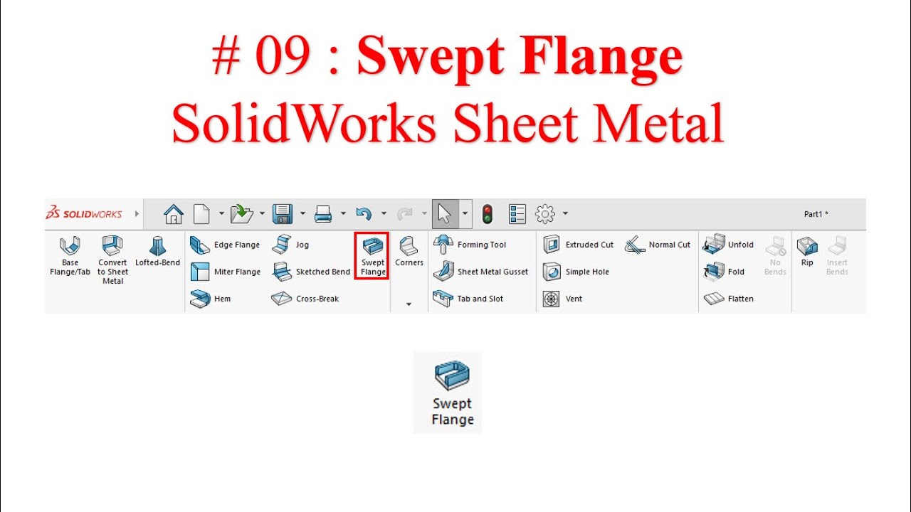 09. Swept Flange Solidworks Sheet Metal YouTube