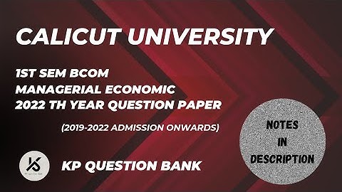 1st sem Bcom Managerial Economics 2022th year previous question paper 🗞️