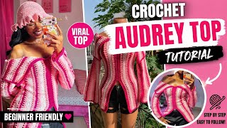 How To Crochet The Audrey Top ✨ Beginner Friendly Tutorial