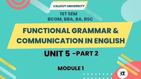 Calicut University |1st sem Functional Grammar |5 th unit |part 2| Transformation of sentences