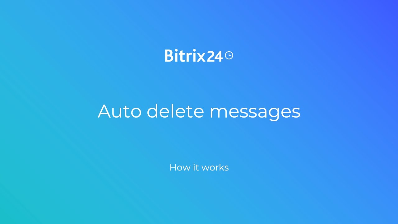 Auto delete messages - YouTube
