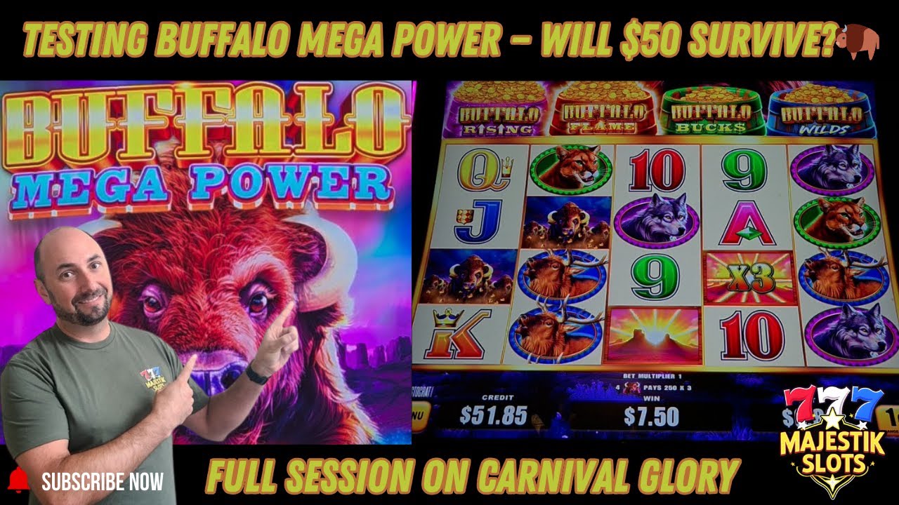 Will $50 Survive Buffalo Mega Power? Carnival Glory Casino Test