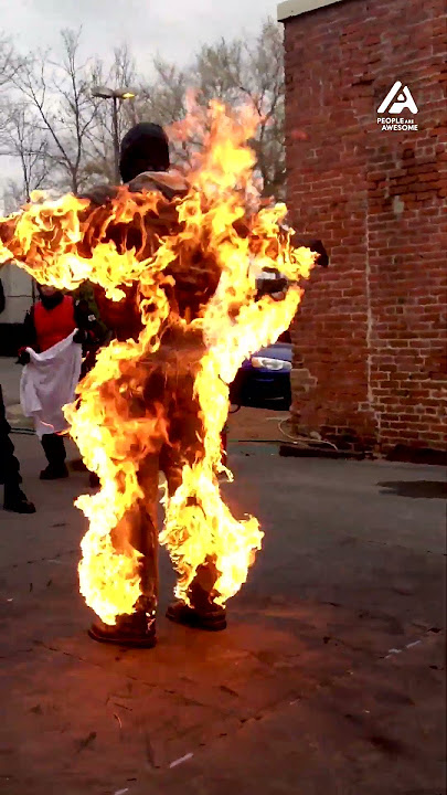 Stuntman Gets Lit on Fire and Walks Through Movie Set | People Are Awesome