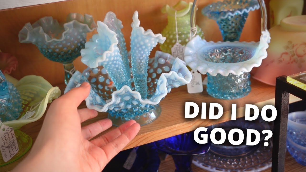 $300 for Fenton Epergnes...  I PAID UP! Full Basket of Glassware! Shop with Me
