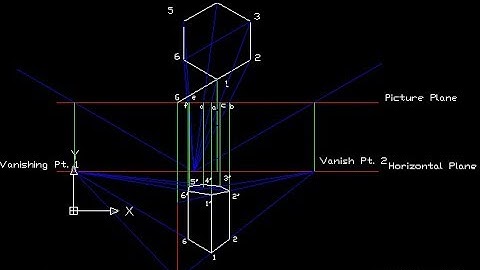 Perspective Drawing of Hexagonal based Prism | Example no.:4 on angular perspective