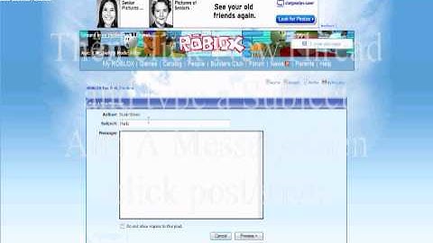 ROBLOX Tutorial August 2009:How to post on the roblox forums