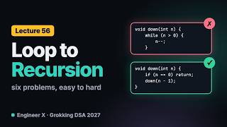 Convert Loop to Recursion in Java: 6 Problems, Easy to Hard | Grokking DSA 2027 L56