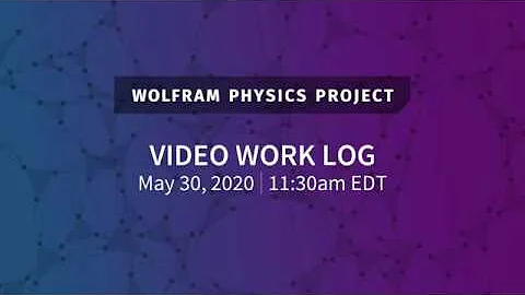 Wolfram Physics Project: Video Work Log Saturday, May 30, 2020