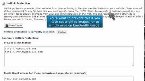 How to setup hotlink protection in cPanel