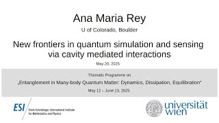 Celebrity Ana Maria Rey - New frontiers in quantum simulation and sensing via cavity mediated interactions Wealth
