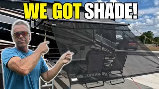 Sunshade Installation  RV AWNING & SITE TIPS