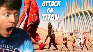 Reacting to ATTACK ON TITAN the SIZE COMPARISON! (Animation)