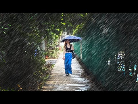 4K Rain Walk in Telok Blangah, A Classic HDB Heartland Neighbourhood Estate in Singapore