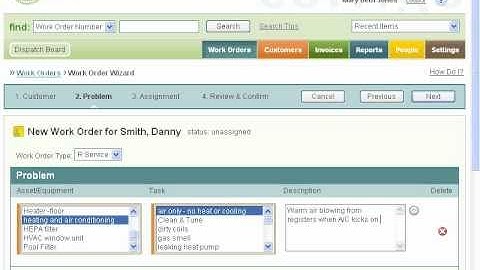 WorkTrack Service Management - Creating a Work Order