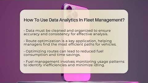 How To Use Data Analytics In Fleet Management? - Talking Tech Trends