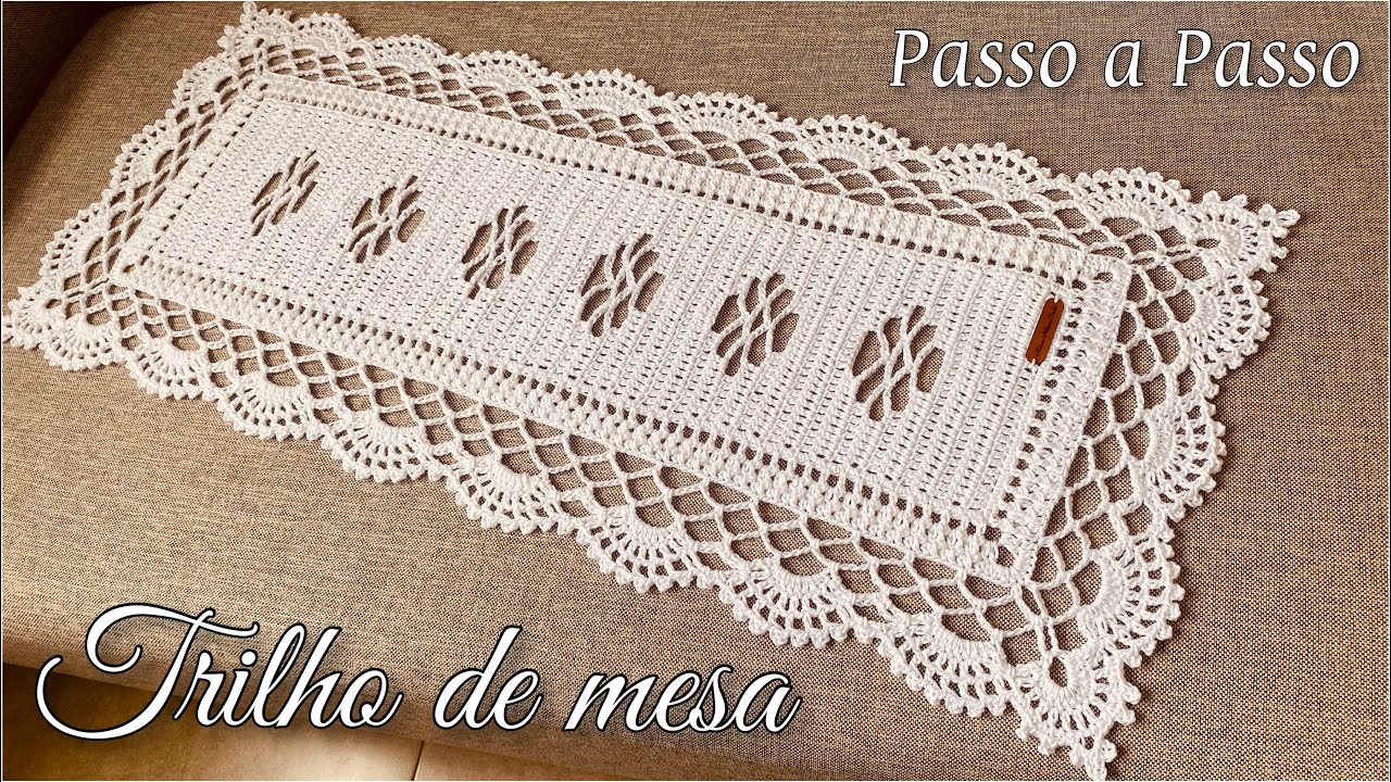 TRILHO DE MESA EM CROCHÊ/ESPERANÇA/Caminho de mesa fácil,simples#passoapasso por#mirianartesemcroche