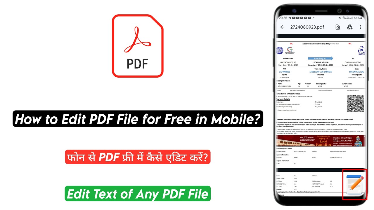 How to Edit PDF File in Mobile for Free | Pdf file free me edit kaise ...